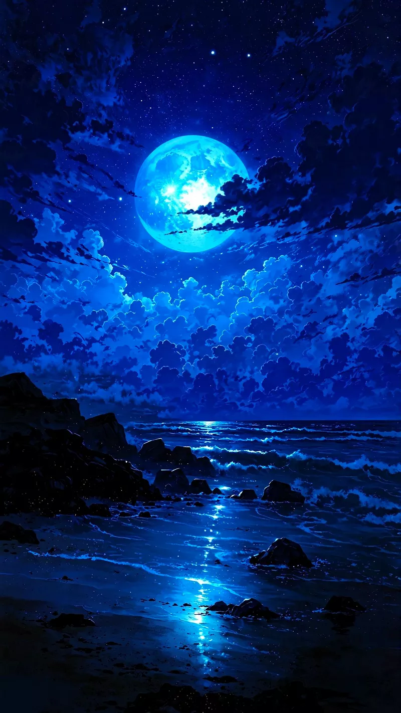 hình nền đêm bên bờ biển 13