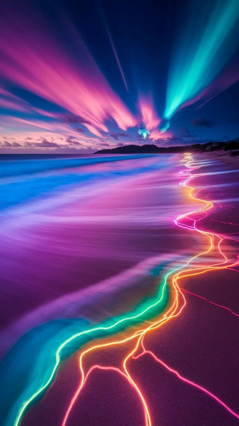 hình nền đêm bên bờ biển 16