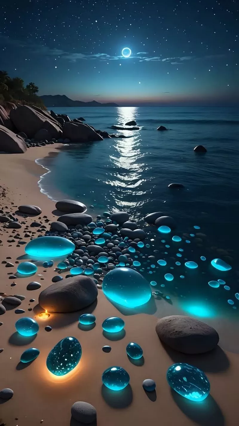 hình nền đêm bên bờ biển 4