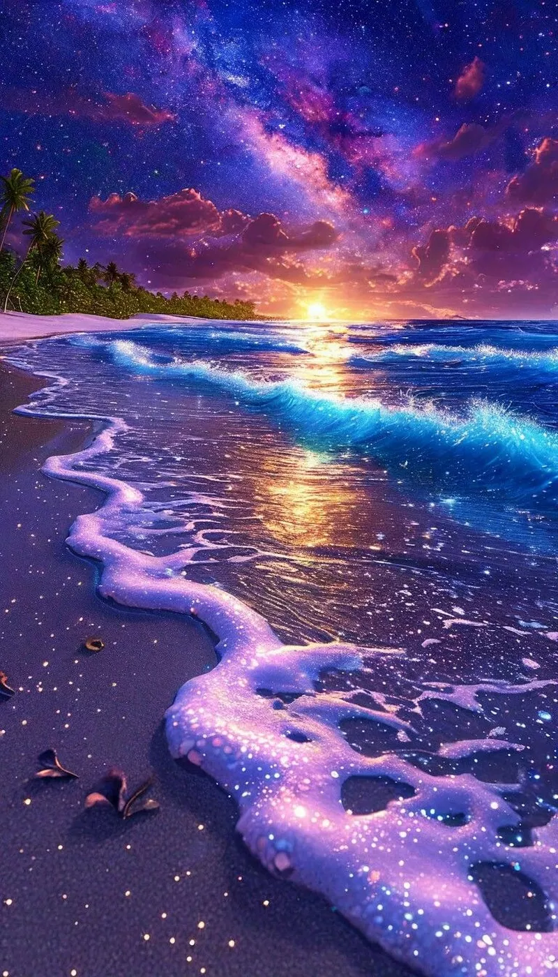 hình nền đêm bên bờ biển 48