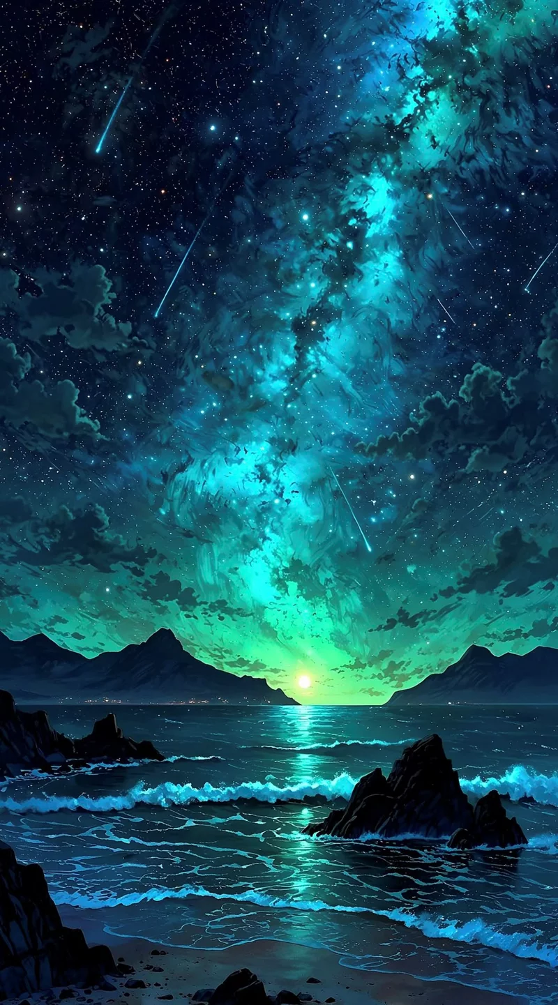 hình nền đêm bên bờ biển 5