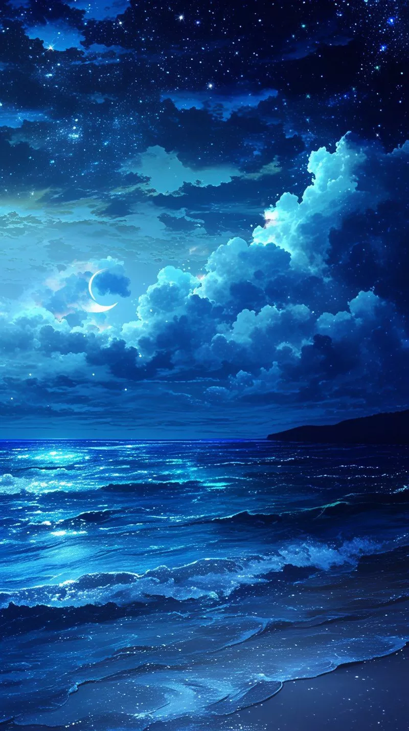 hình nền đêm bên bờ biển 6