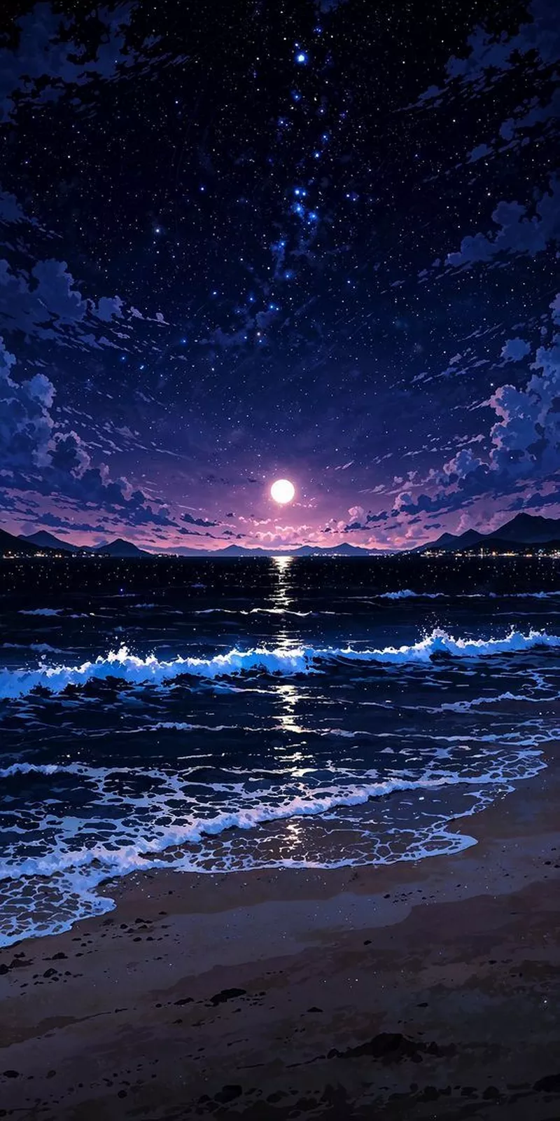hình nền đêm bên bờ biển 7