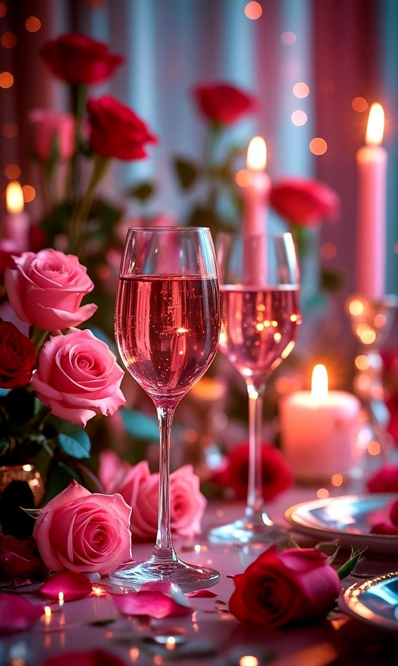 hình ảnh hoa hồng và rượu vang 10