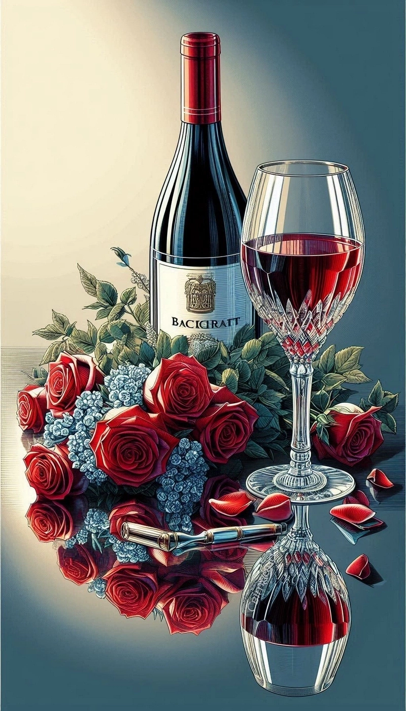 hình ảnh hoa hồng và rượu vang 13
