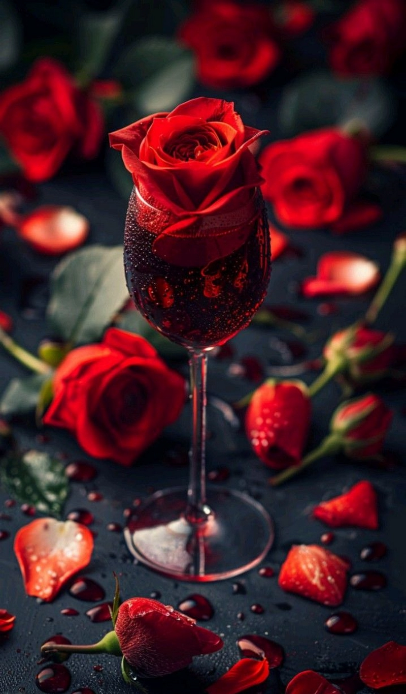 hình ảnh hoa hồng và rượu vang 21