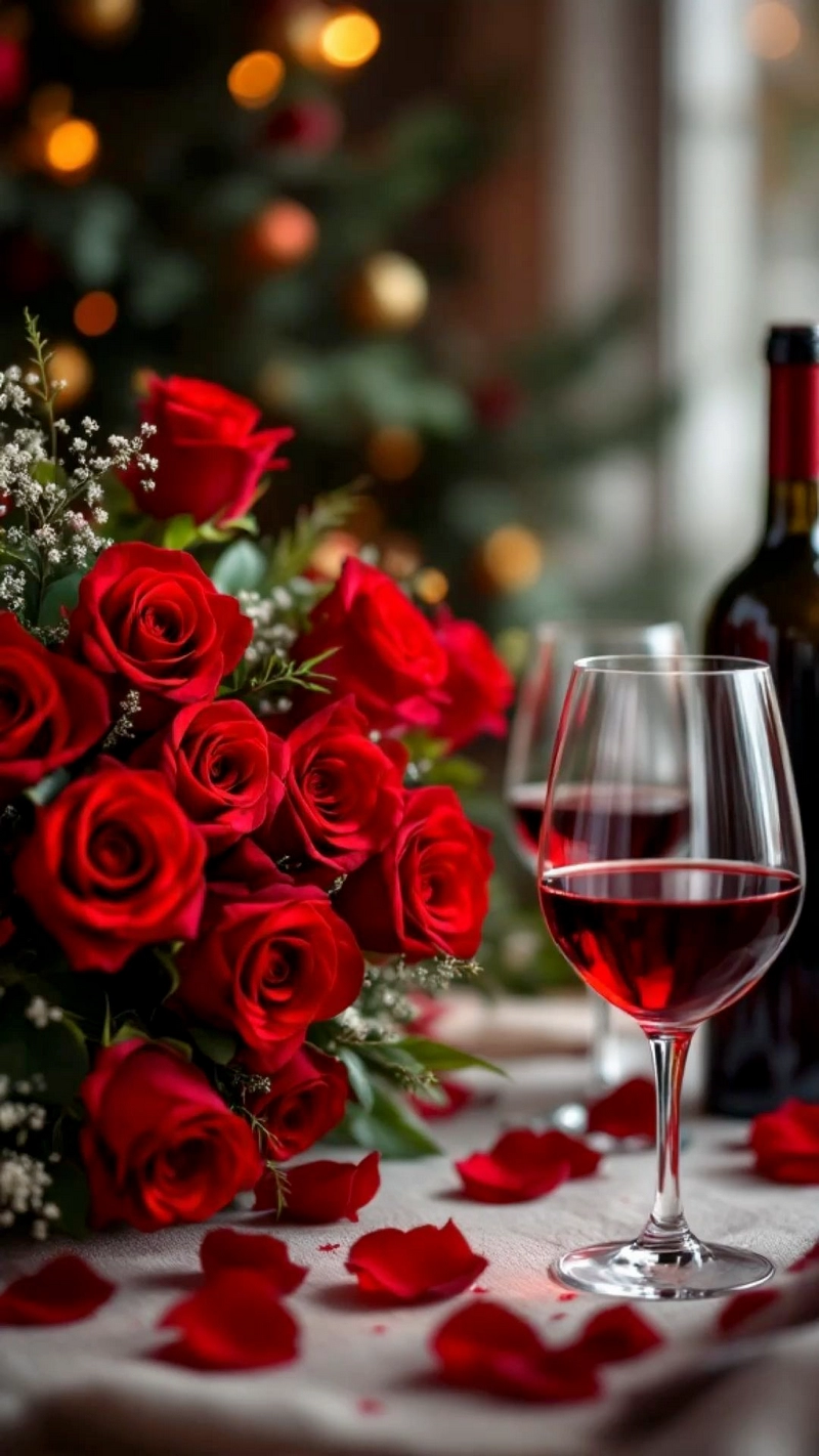 hình ảnh hoa hồng và rượu vang 36