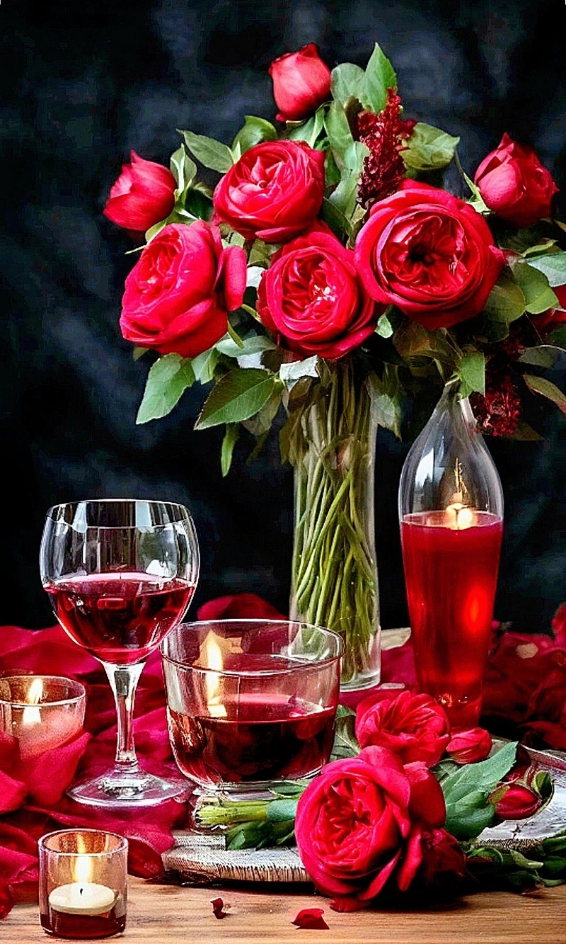 hình ảnh hoa hồng và rượu vang 38