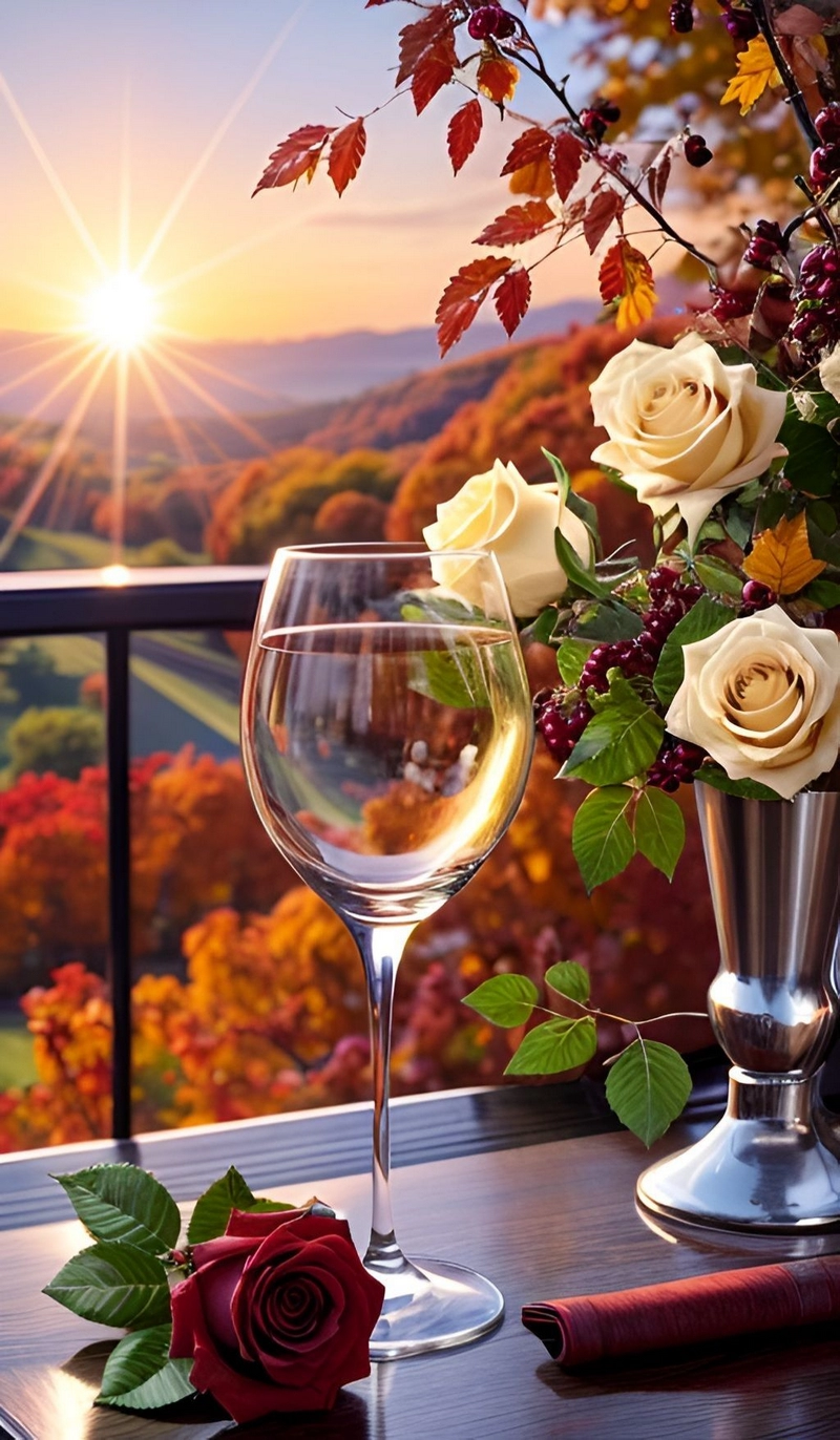 hình ảnh hoa hồng và rượu vang 4