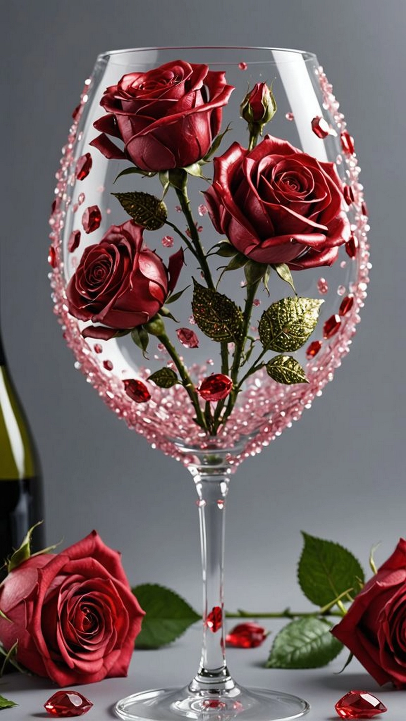 hình ảnh hoa hồng và rượu vang 42