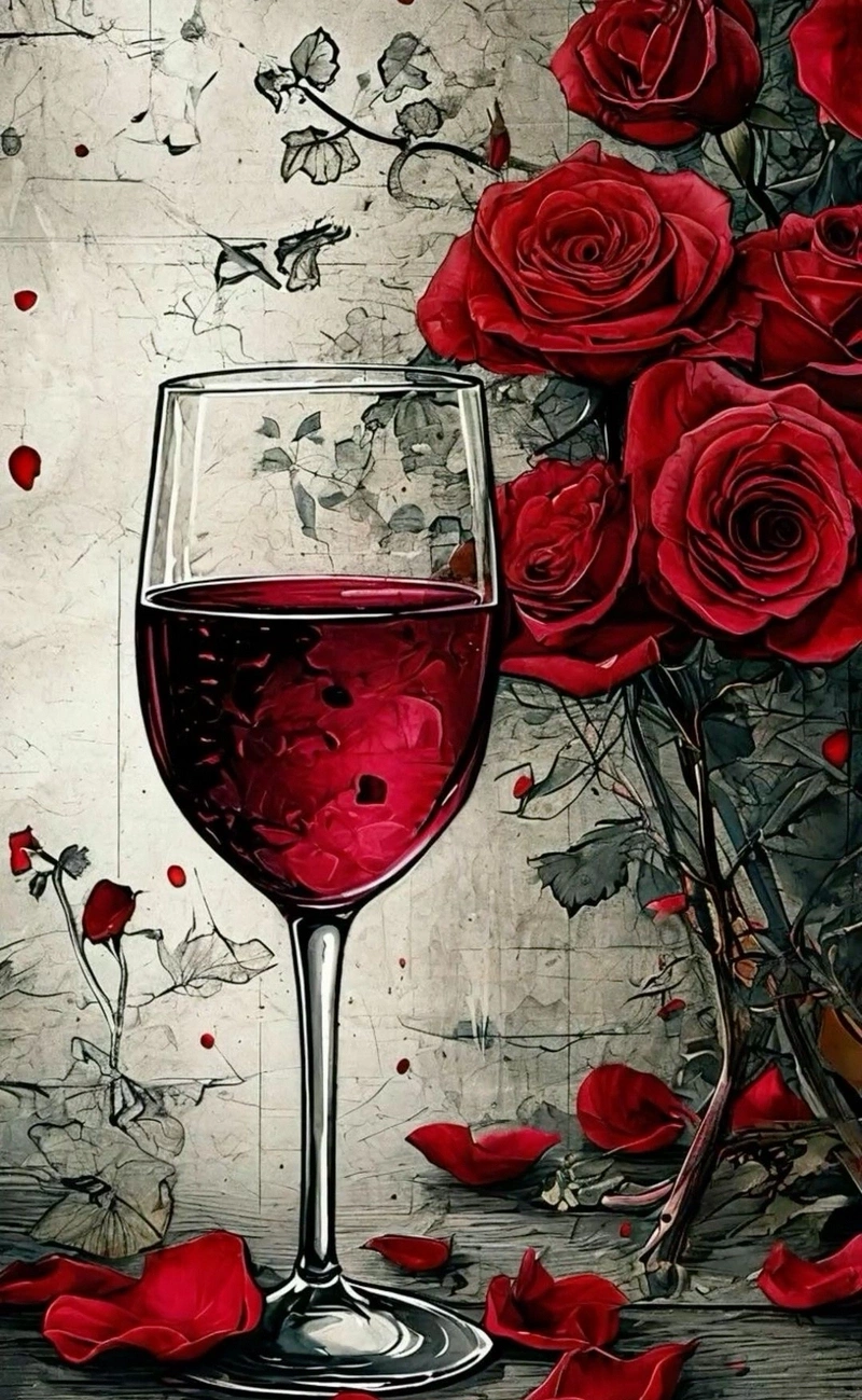 hình ảnh hoa hồng và rượu vang 45