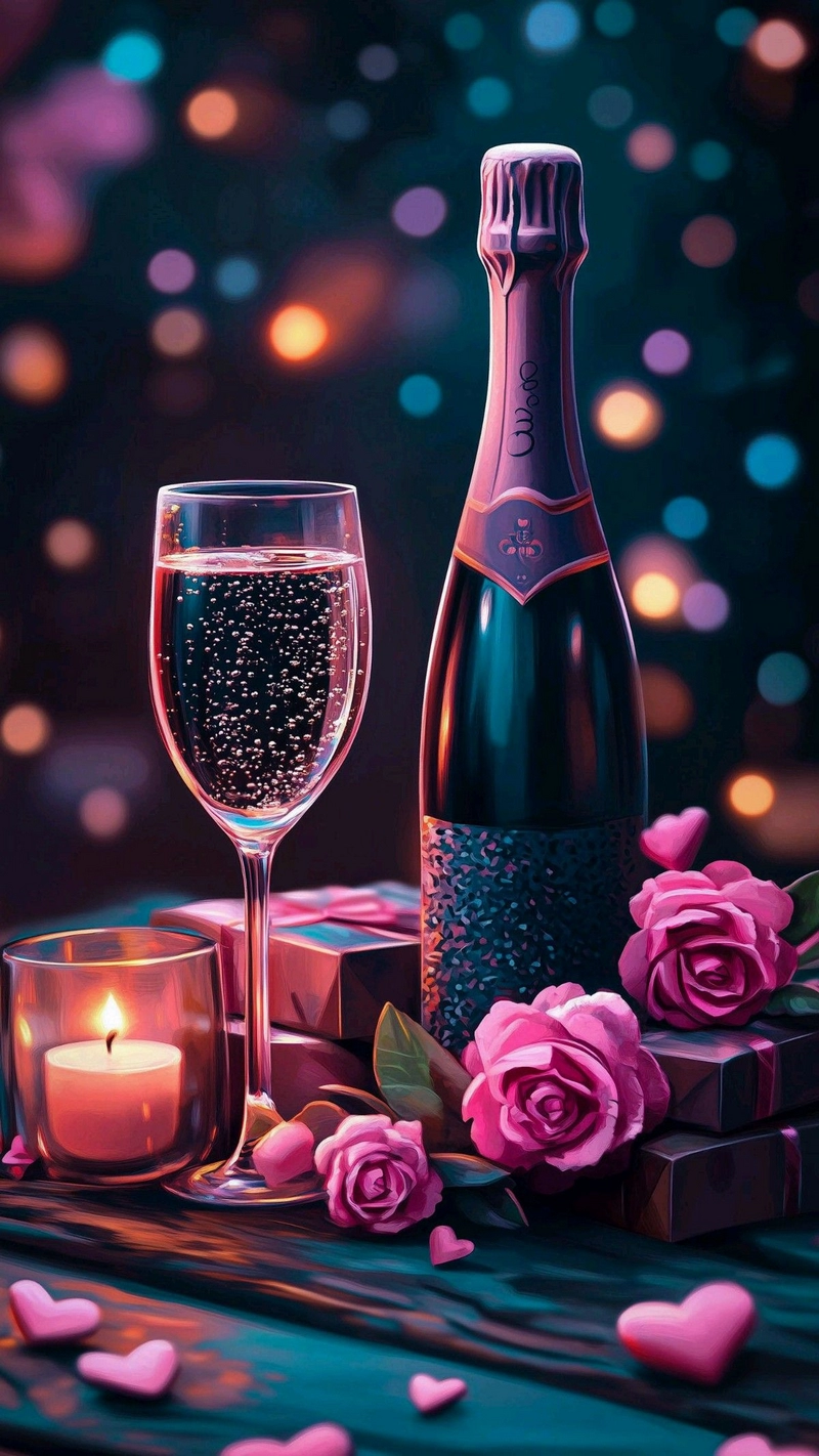 hình ảnh hoa hồng và rượu vang 48