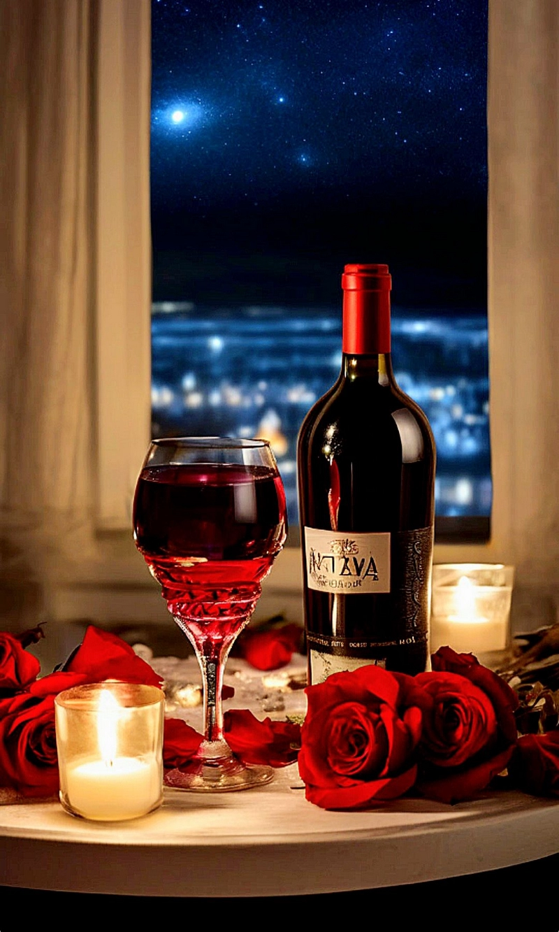 hình ảnh hoa hồng và rượu vang 8