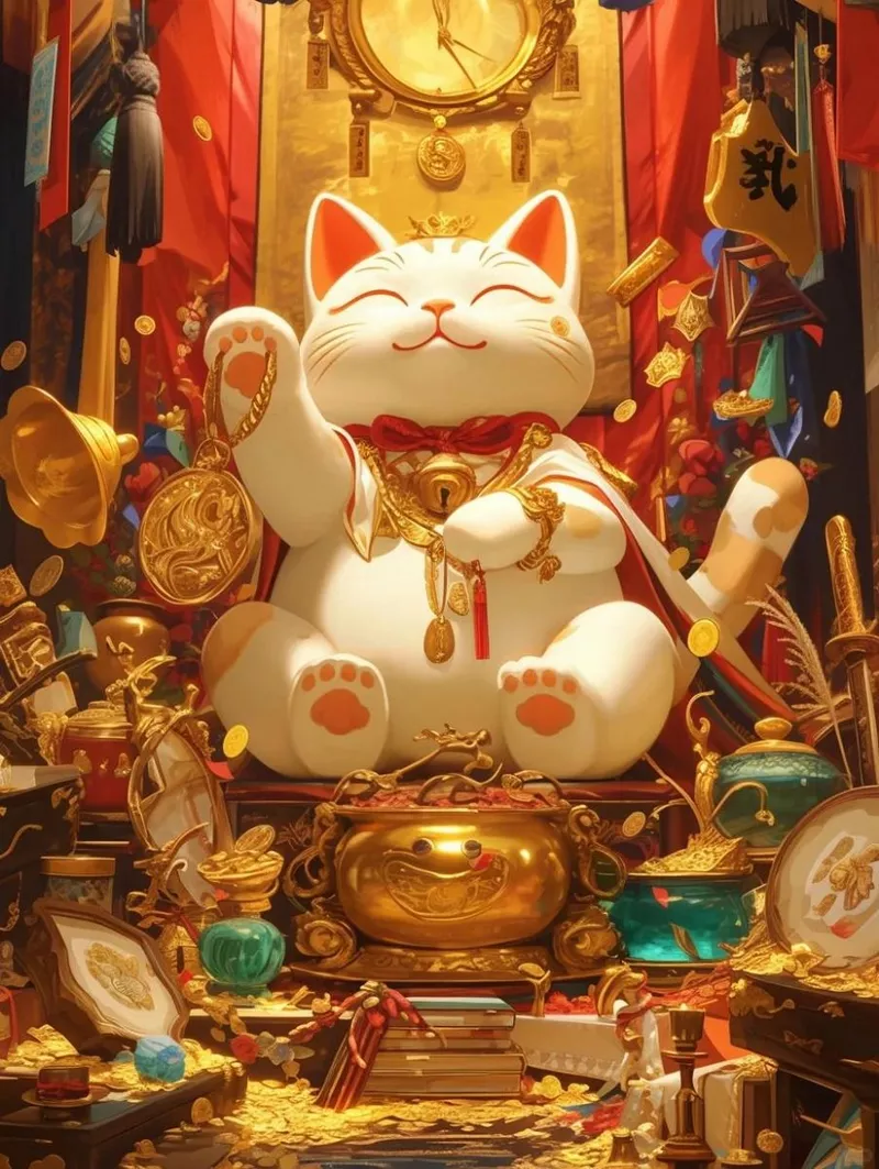 hình nền mèo thần tài 1