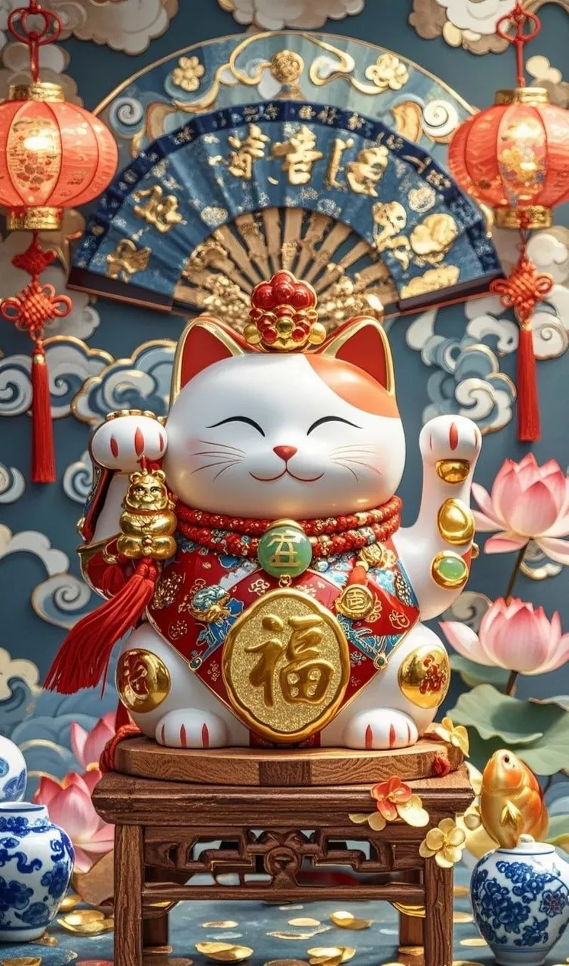 hình nền mèo thần tài 2