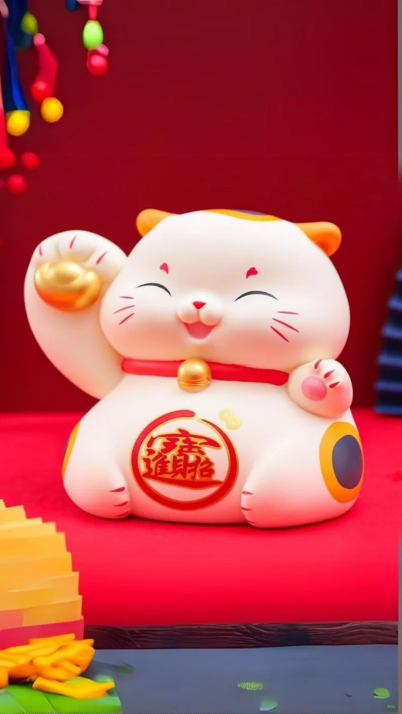 hình nền mèo thần tài 35