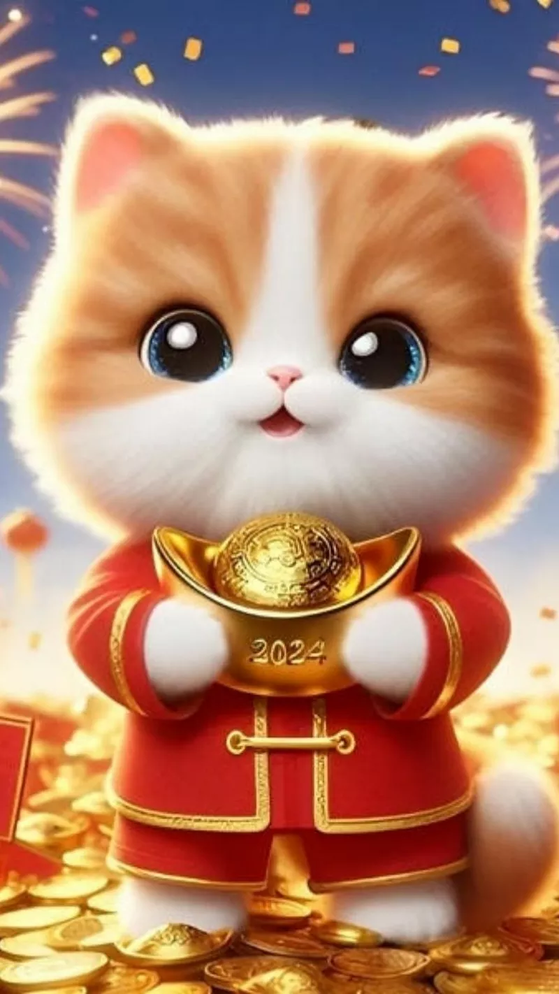 hình nền mèo thần tài 40