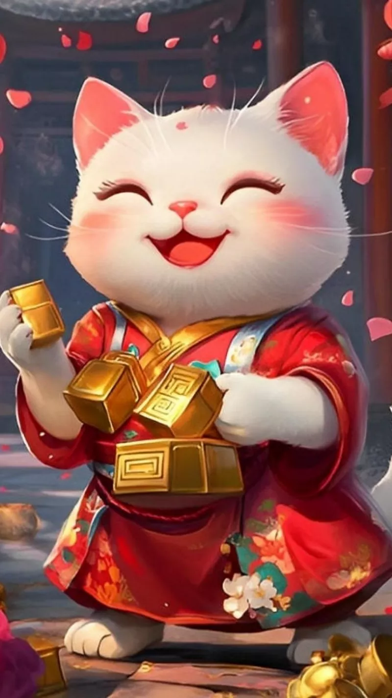 hình nền mèo thần tài 42