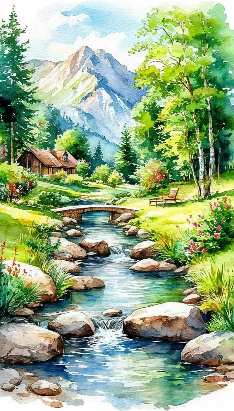 ảnh vẽ tranh phong cảnh thiên nhiên 14