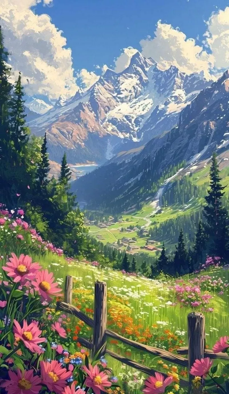 ảnh vẽ tranh phong cảnh thiên nhiên 40