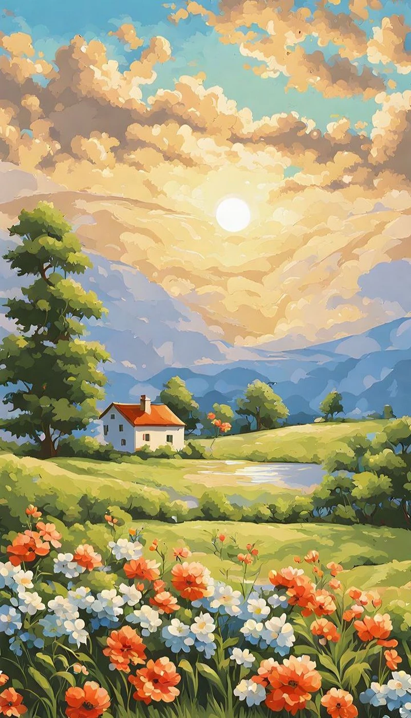 ảnh vẽ tranh phong cảnh thiên nhiên 41