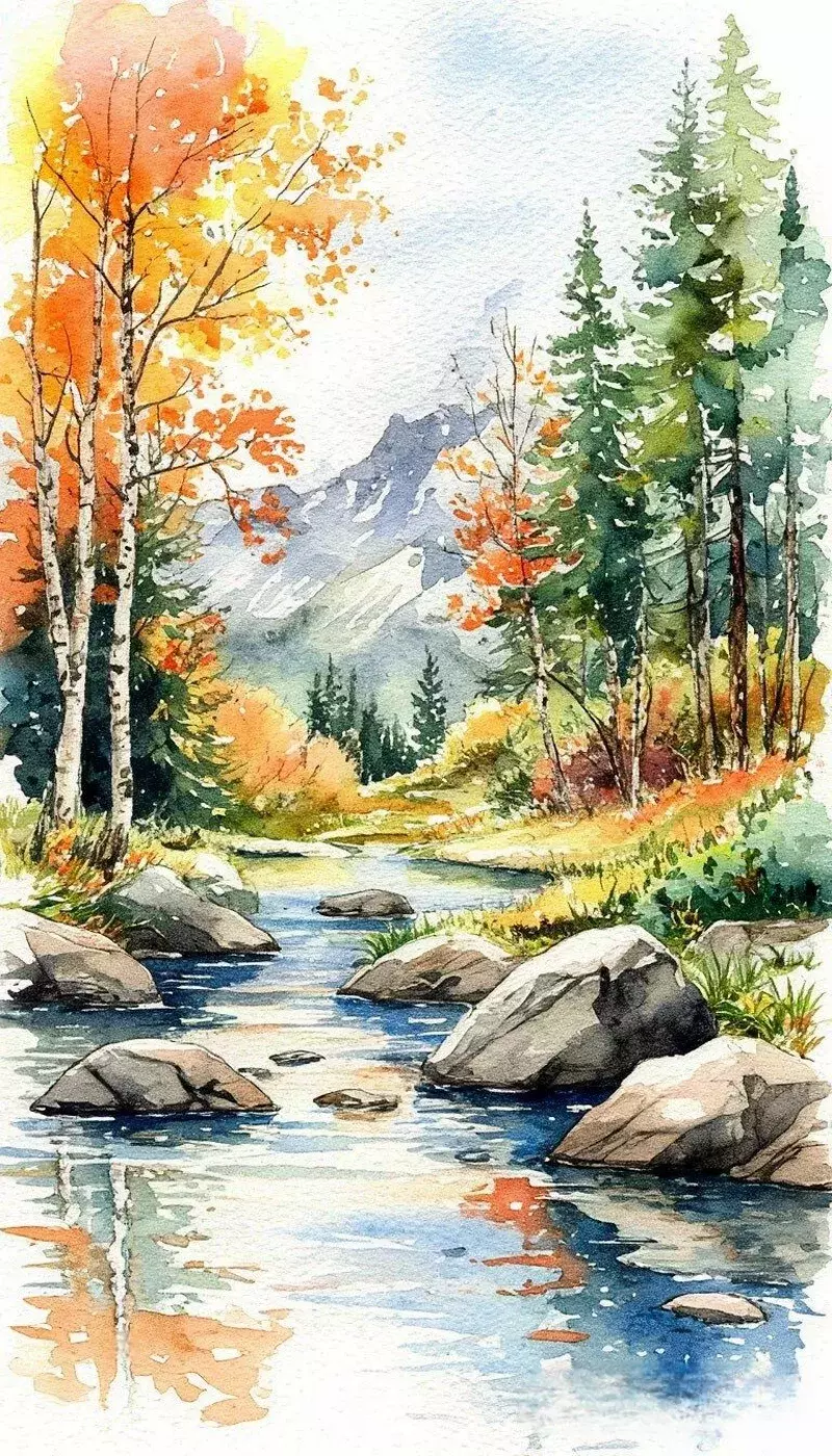 ảnh vẽ tranh phong cảnh thiên nhiên 47