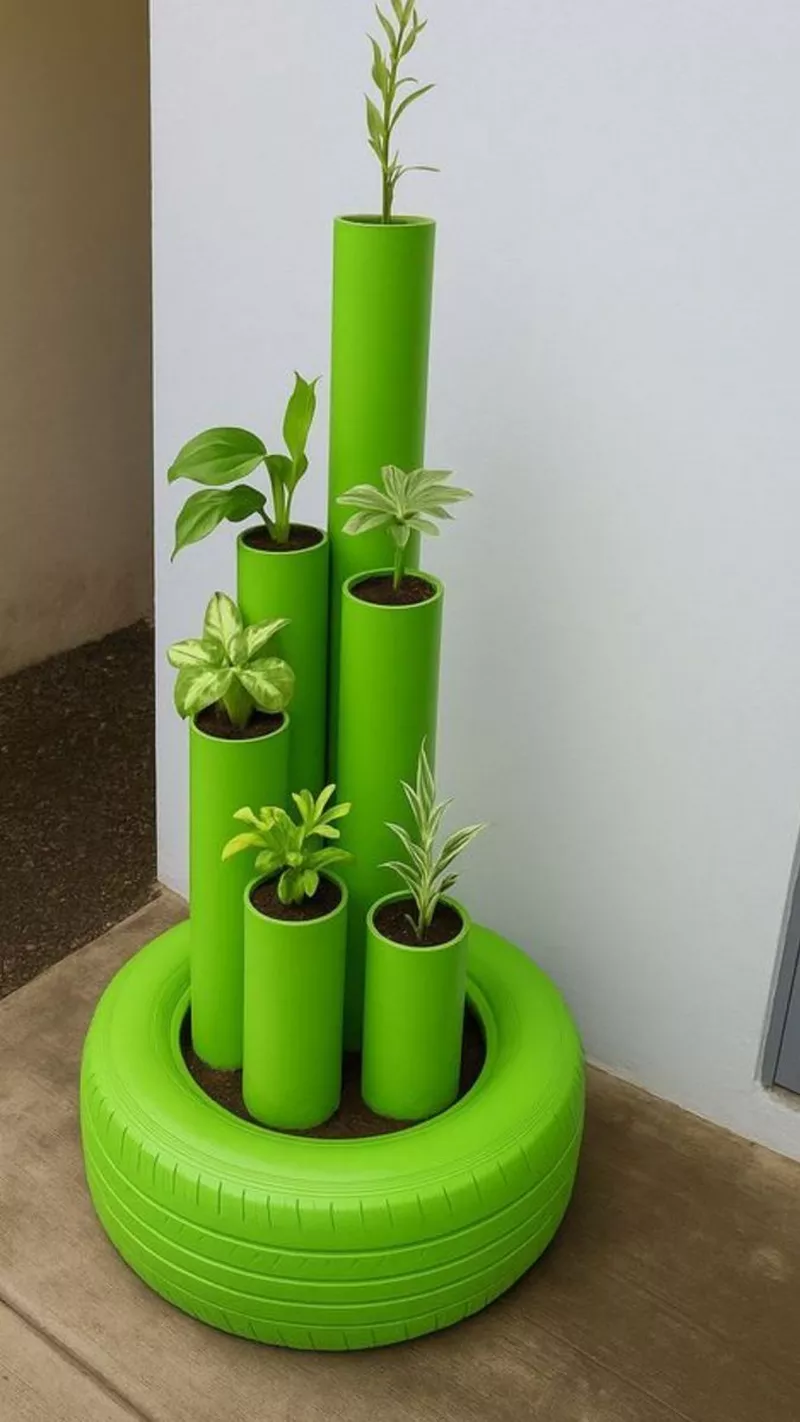 hình ảnh chậu cây tái chế 2