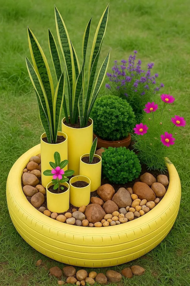 hình ảnh chậu cây tái chế 24