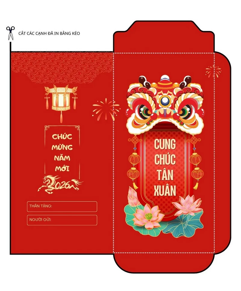 Mẫu bao lì xì Tết đẹp cho doanh nghiệp
