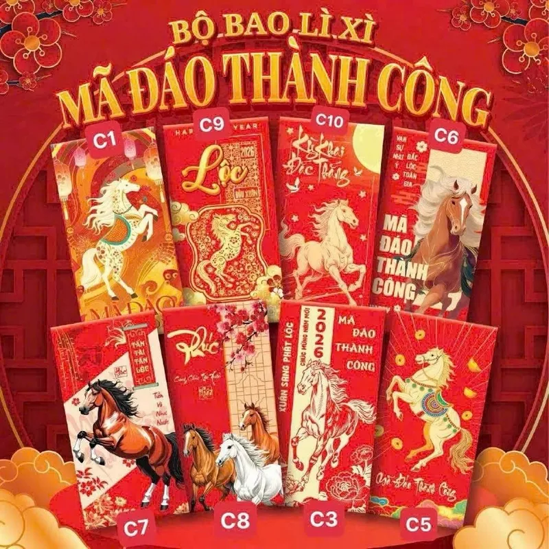Mẫu lì xì Tết sáng tạo độc đáo ấn tượng