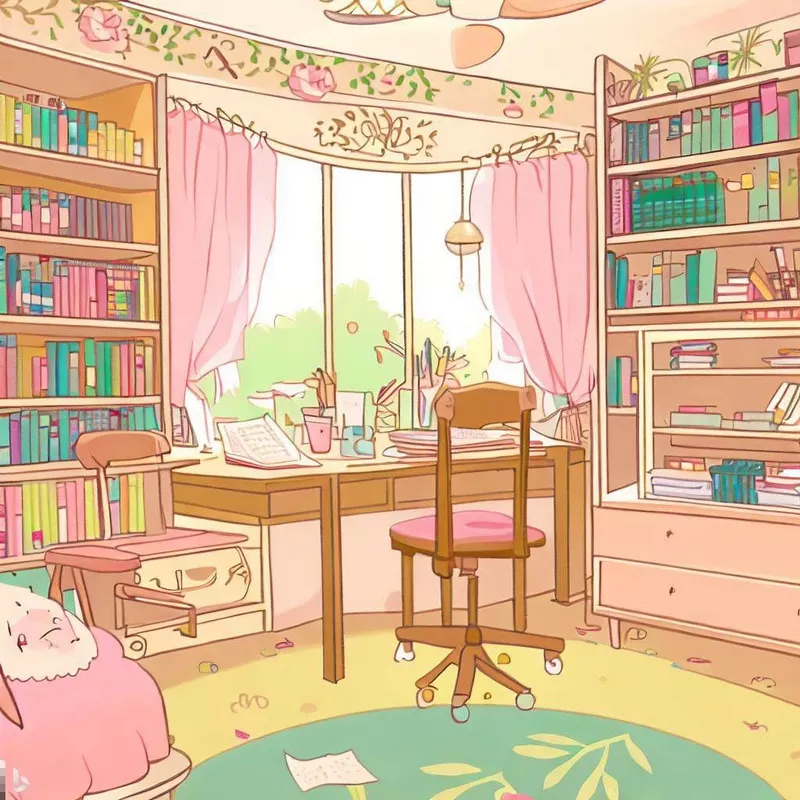 Tranh vẽ góc học tập đơn giản mà đẹp