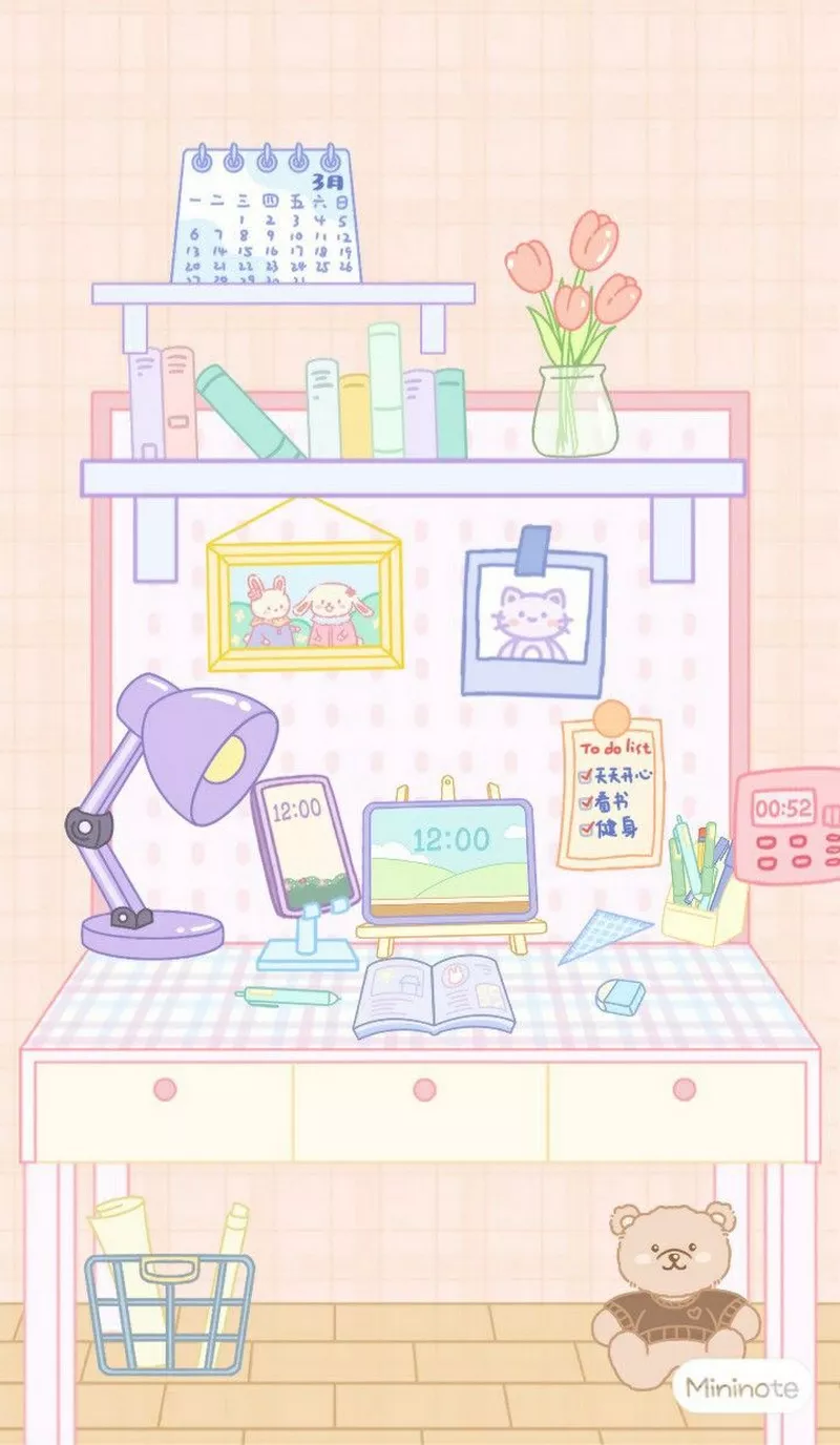 Vẽ góc học tập phong cách minimal