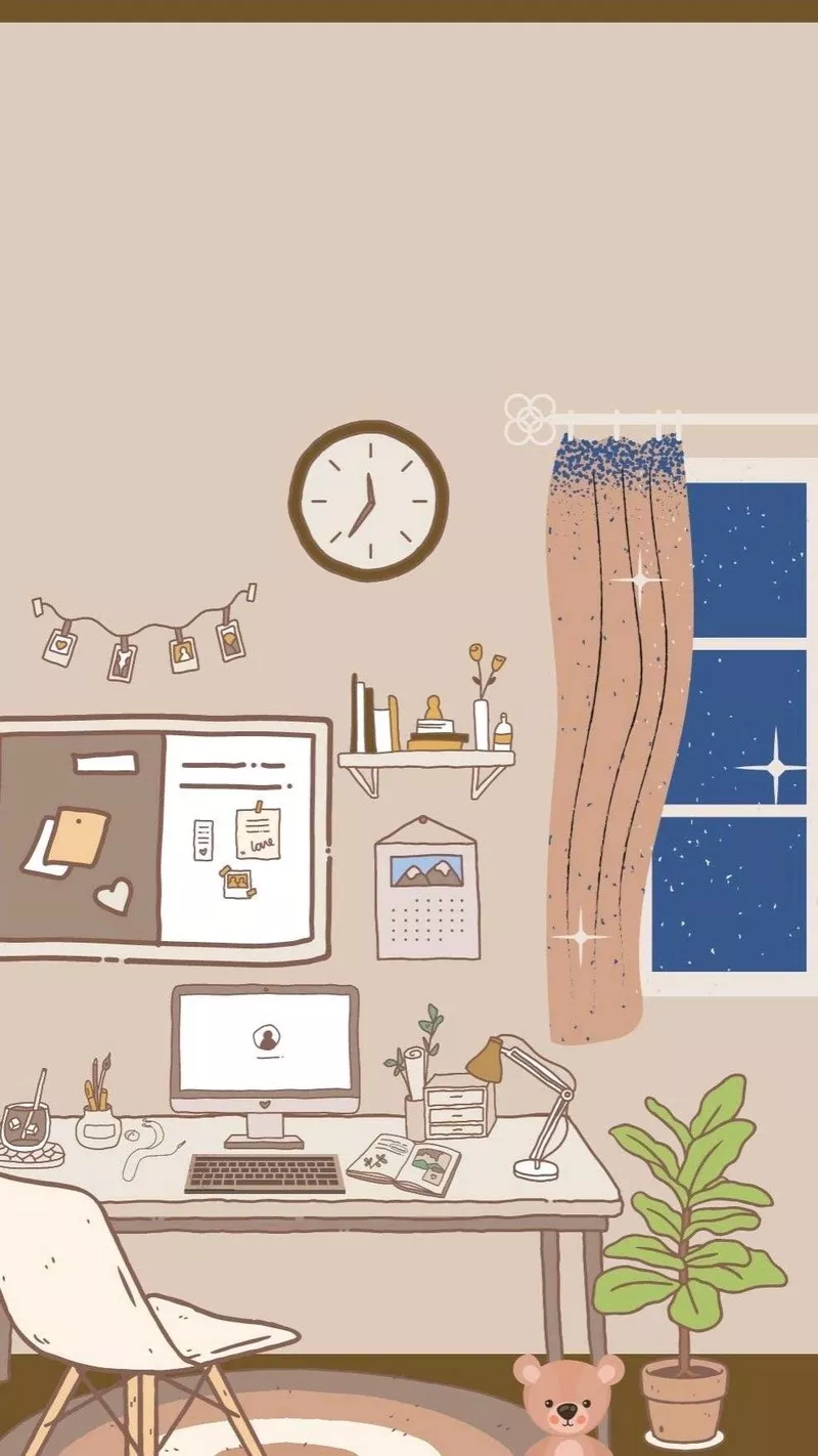 Vẽ góc học tập phong cách tối giản