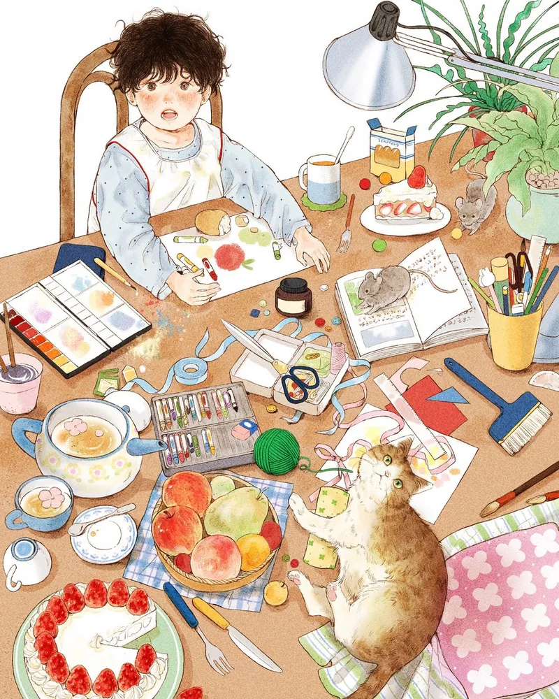 Ý tưởng vẽ góc học tập đơn giản cho học sinh