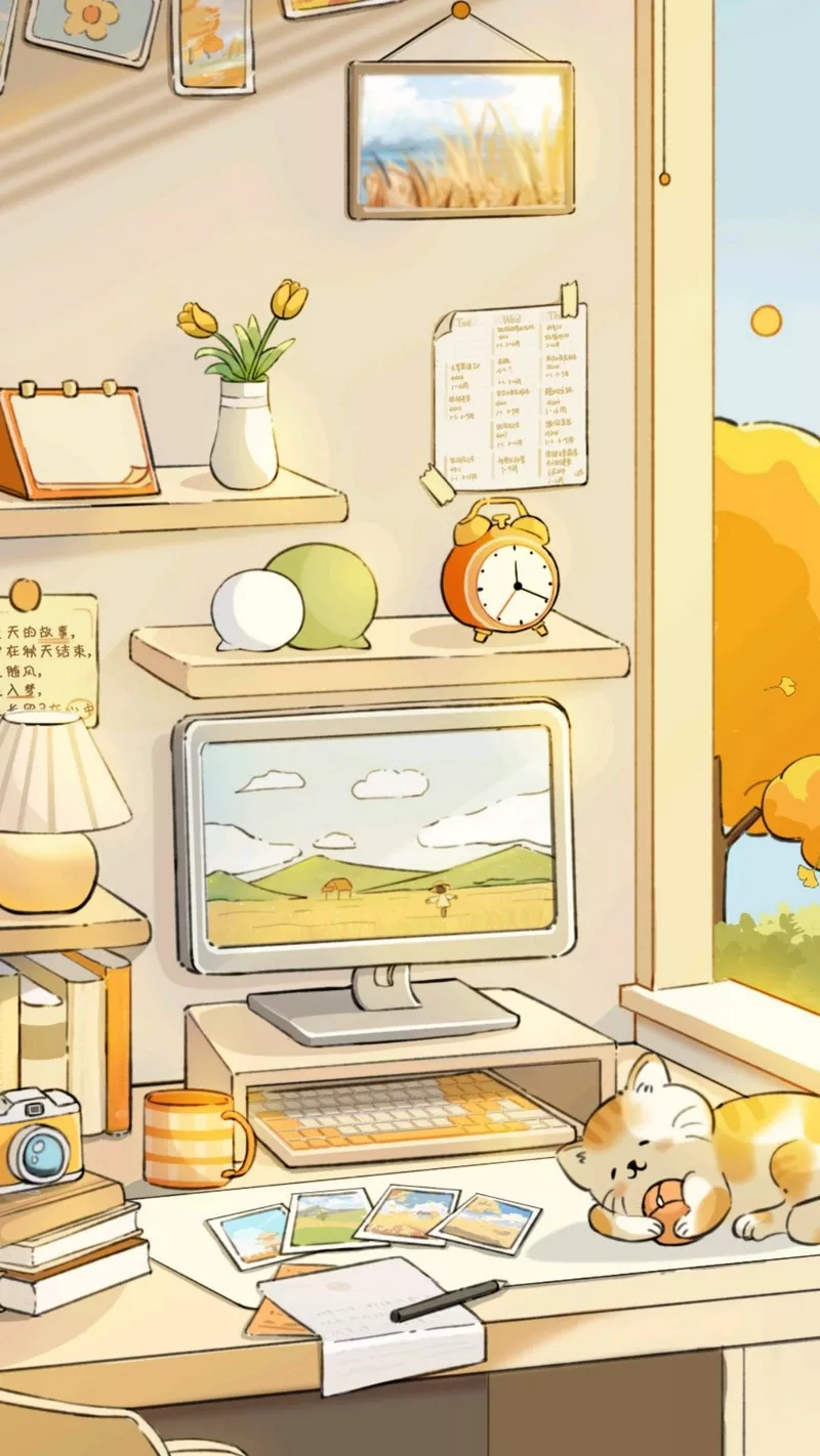 Ý tưởng vẽ góc học tập màu sắc nhẹ nhàng