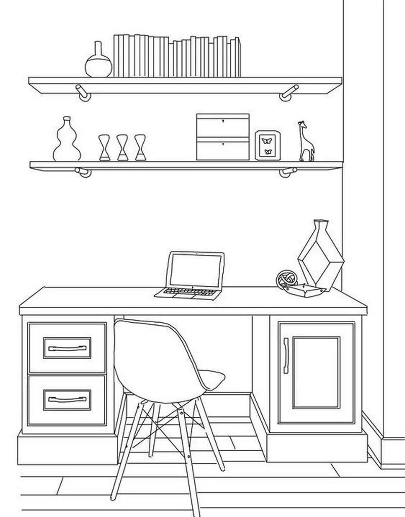 Ý tưởng vẽ góc học tập phong cách hoạt hình