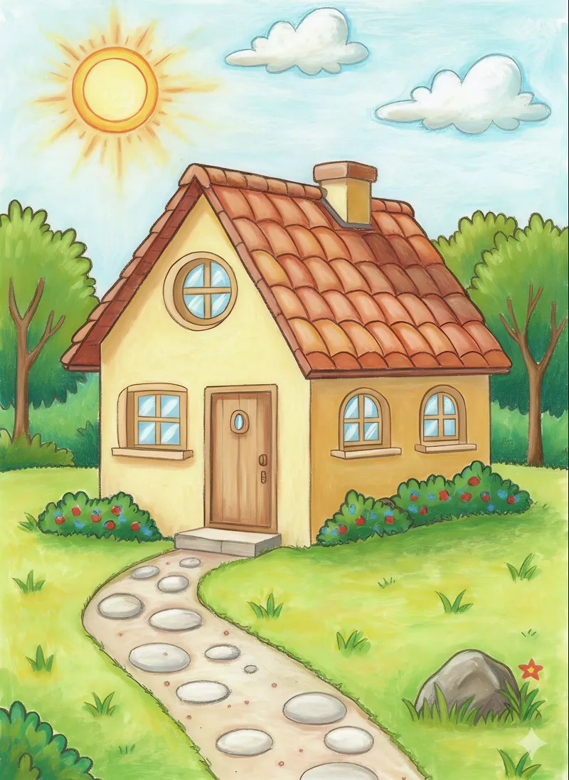 ý tưởng vẽ ngôi nhà trong tranh 15