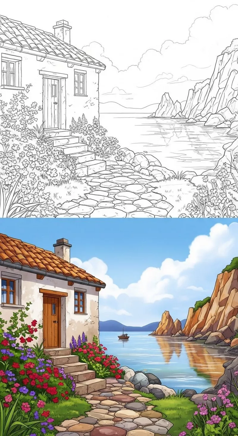 ý tưởng vẽ ngôi nhà trong tranh 24