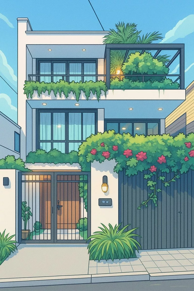 ý tưởng vẽ ngôi nhà trong tranh 3