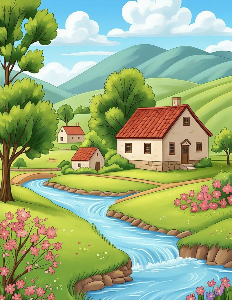 ý tưởng vẽ ngôi nhà trong tranh 35