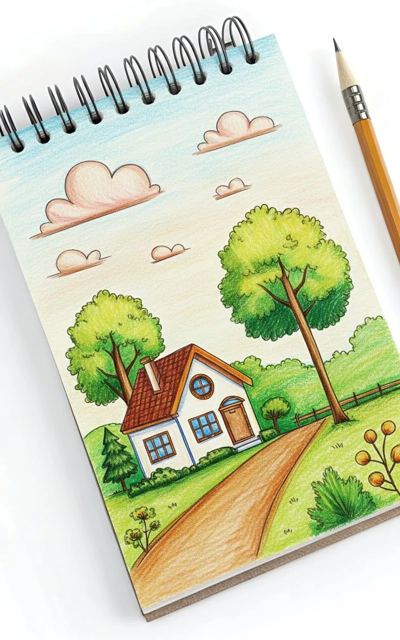 ý tưởng vẽ ngôi nhà trong tranh 38