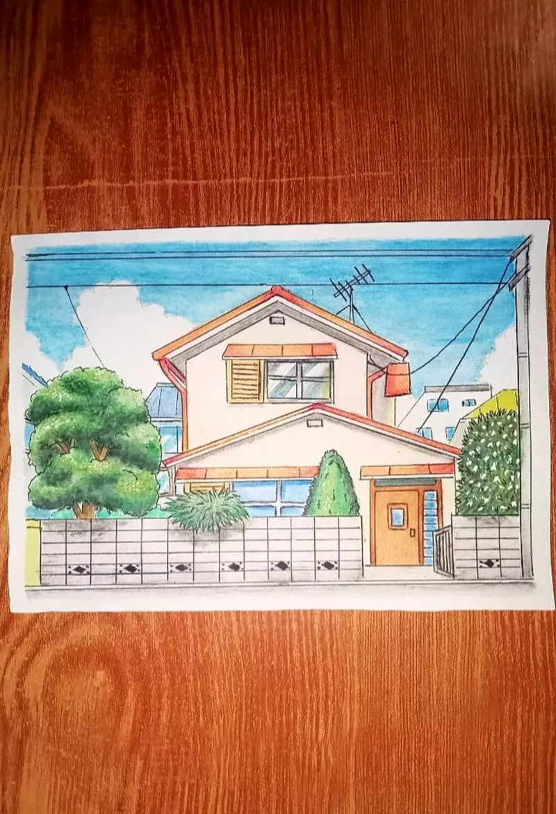 ý tưởng vẽ ngôi nhà trong tranh 39