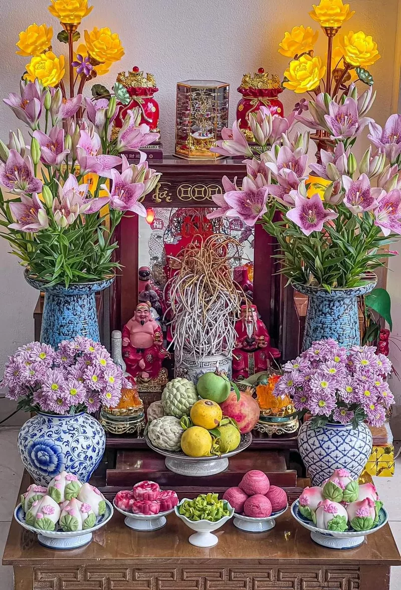 trang trí bàn thờ ngày tết 13