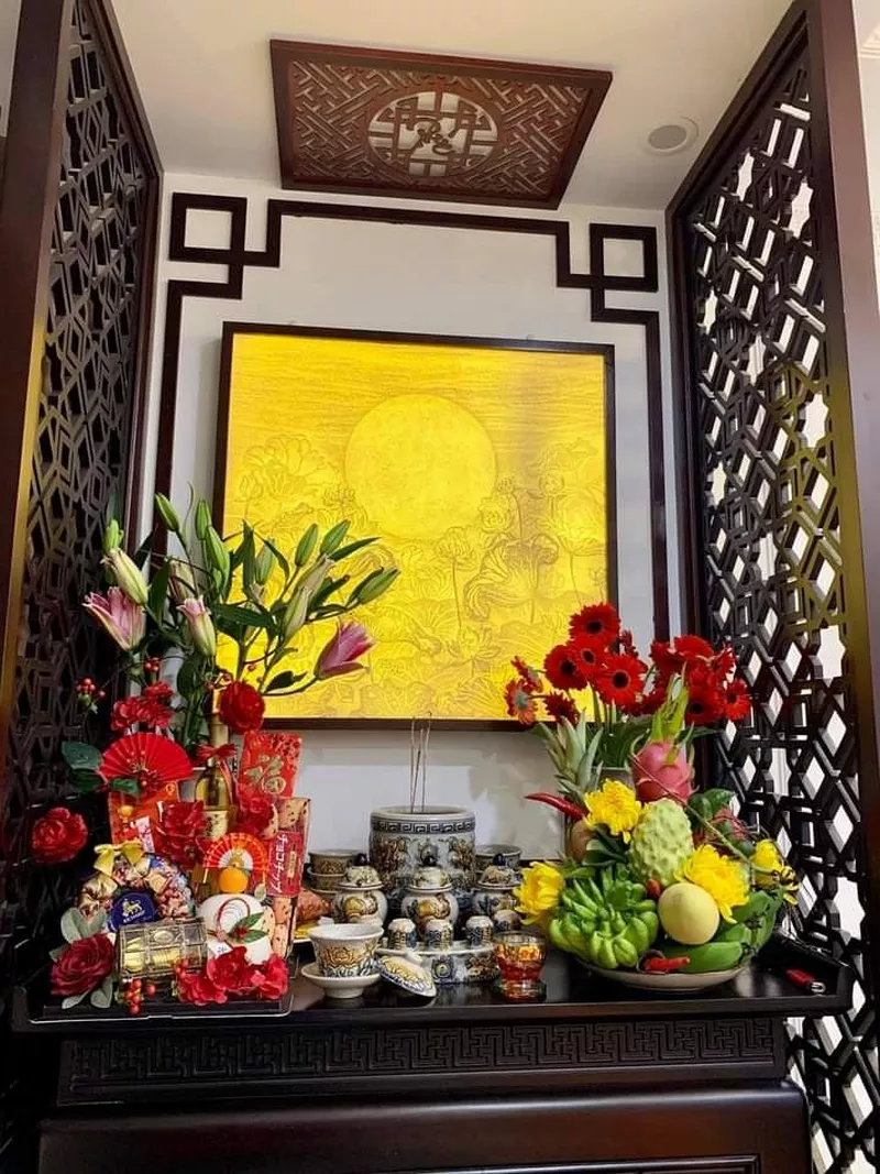 trang trí bàn thờ ngày tết 14