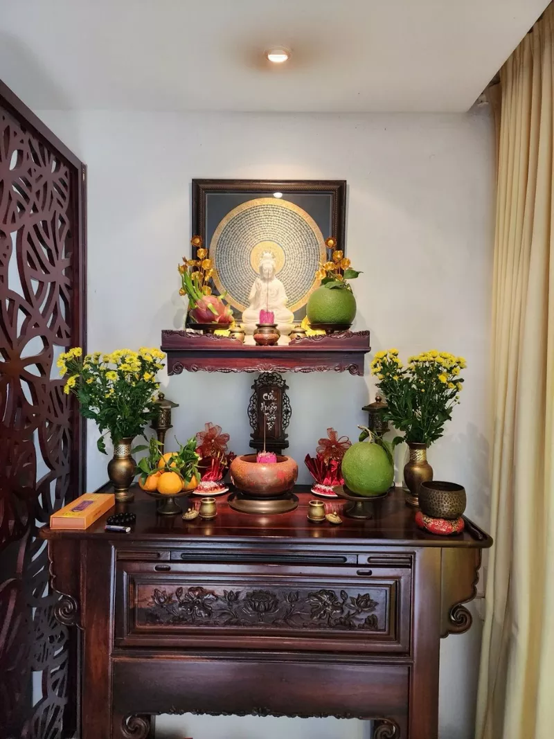 trang trí bàn thờ ngày tết 2