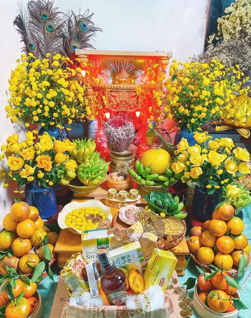 trang trí bàn thờ ngày tết 21