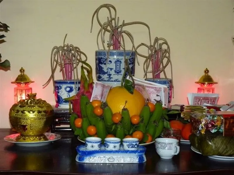 trang trí bàn thờ ngày tết 3