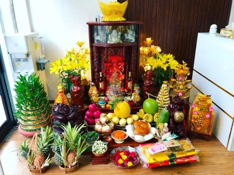 trang trí bàn thờ ngày tết 5
