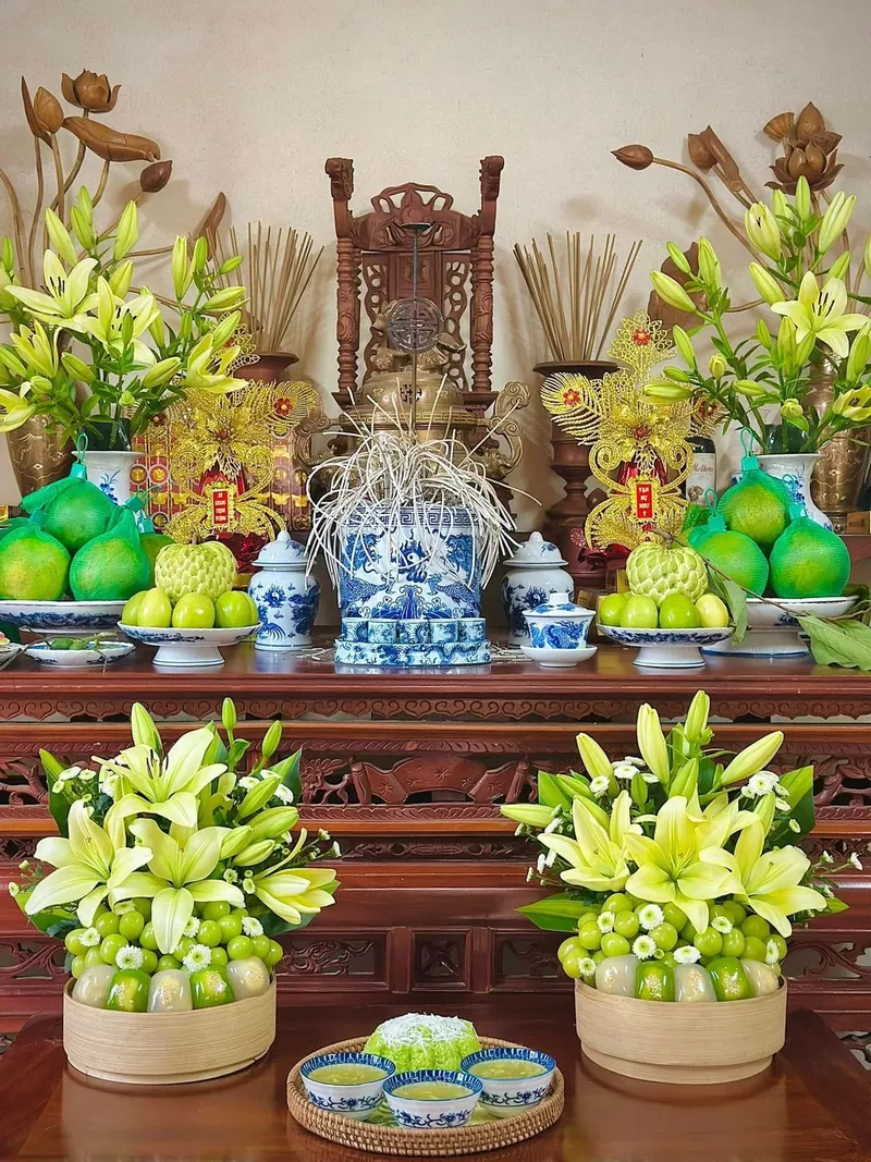 trang trí bàn thờ ngày tết 9