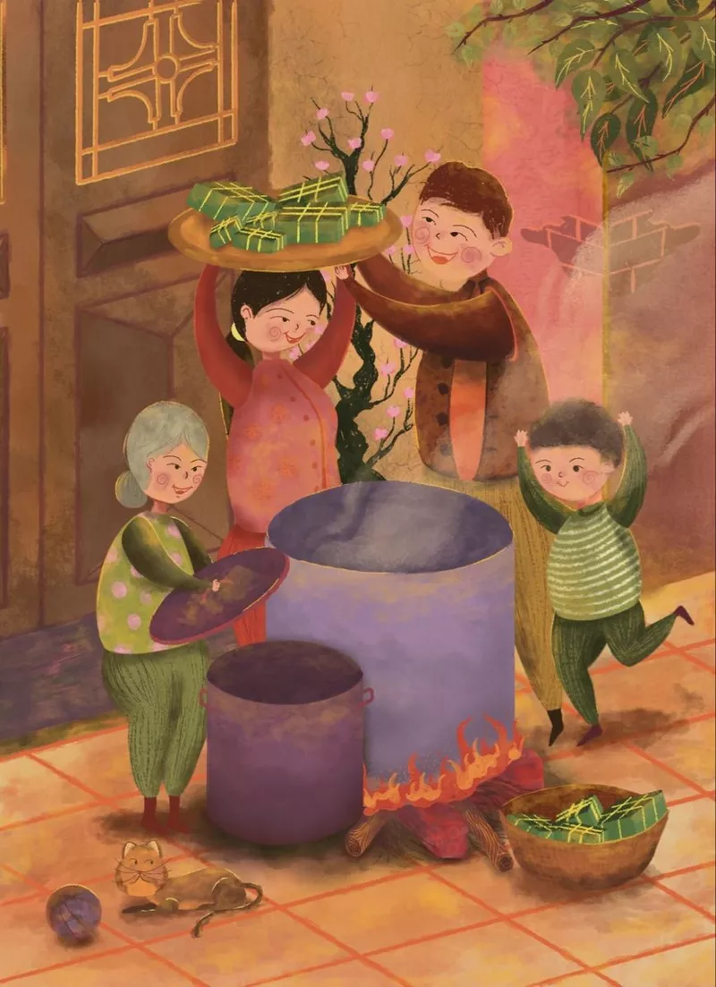 ý tưởng vẽ tranh tết 16